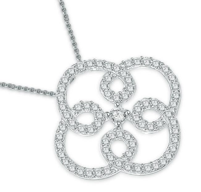 Fashion Pendants 14k/18k White Yellow Rose Gold I1/SI1 G 0.90 Carat Pave Set Natural Diamond