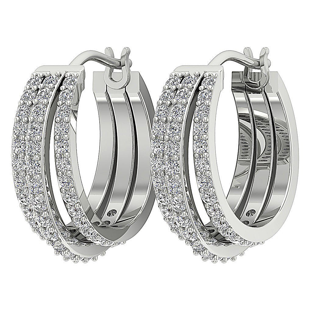 DesignerNaturalDiamond14kWhiteGoldProngSetEarring