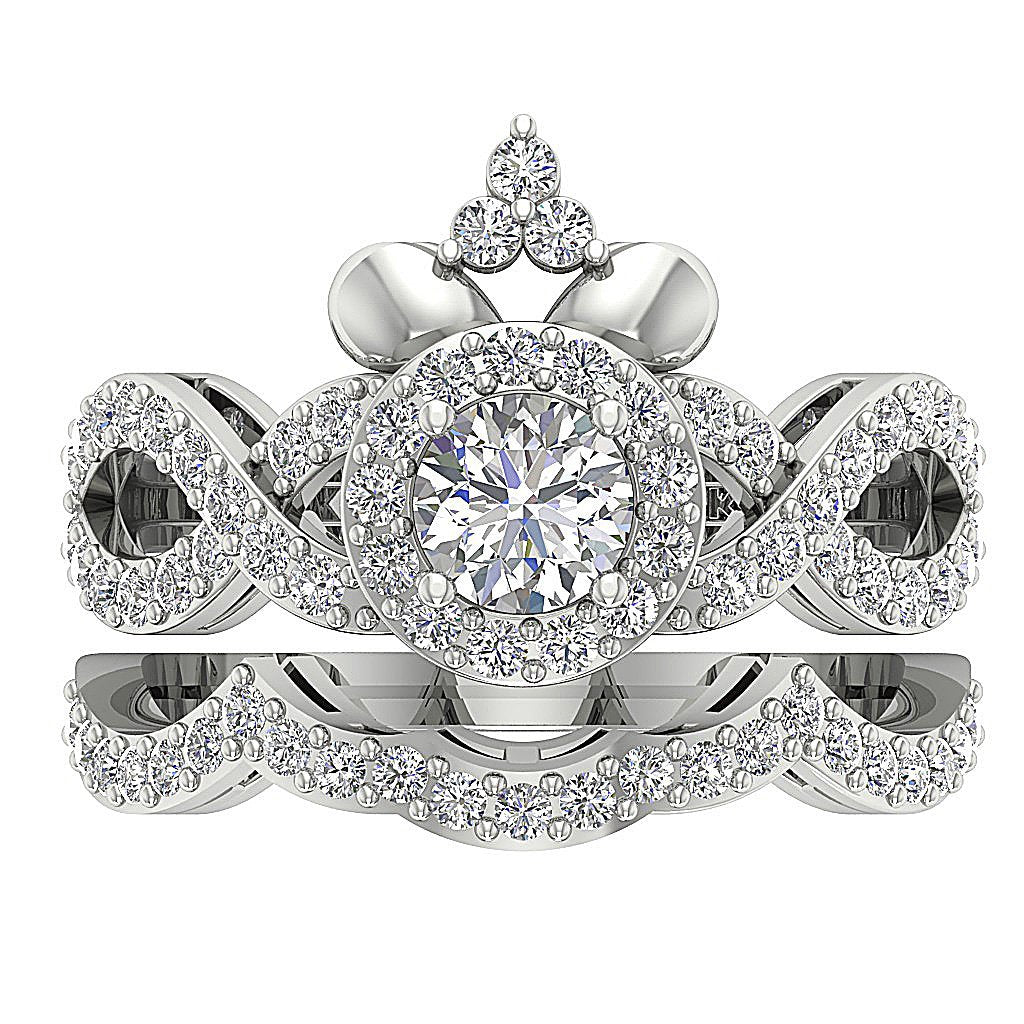 Womens Wedding Rings Sets SI1 G 1.50 Ct Natural Diamond 14K Yellow Gold