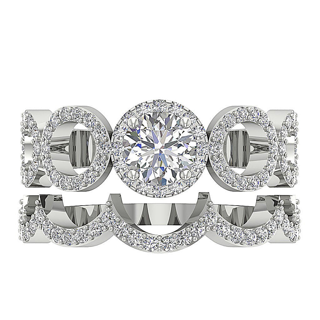 Designer Halo Bridal Wedding Ring Natural Diamond I1 G 2.05 Ct