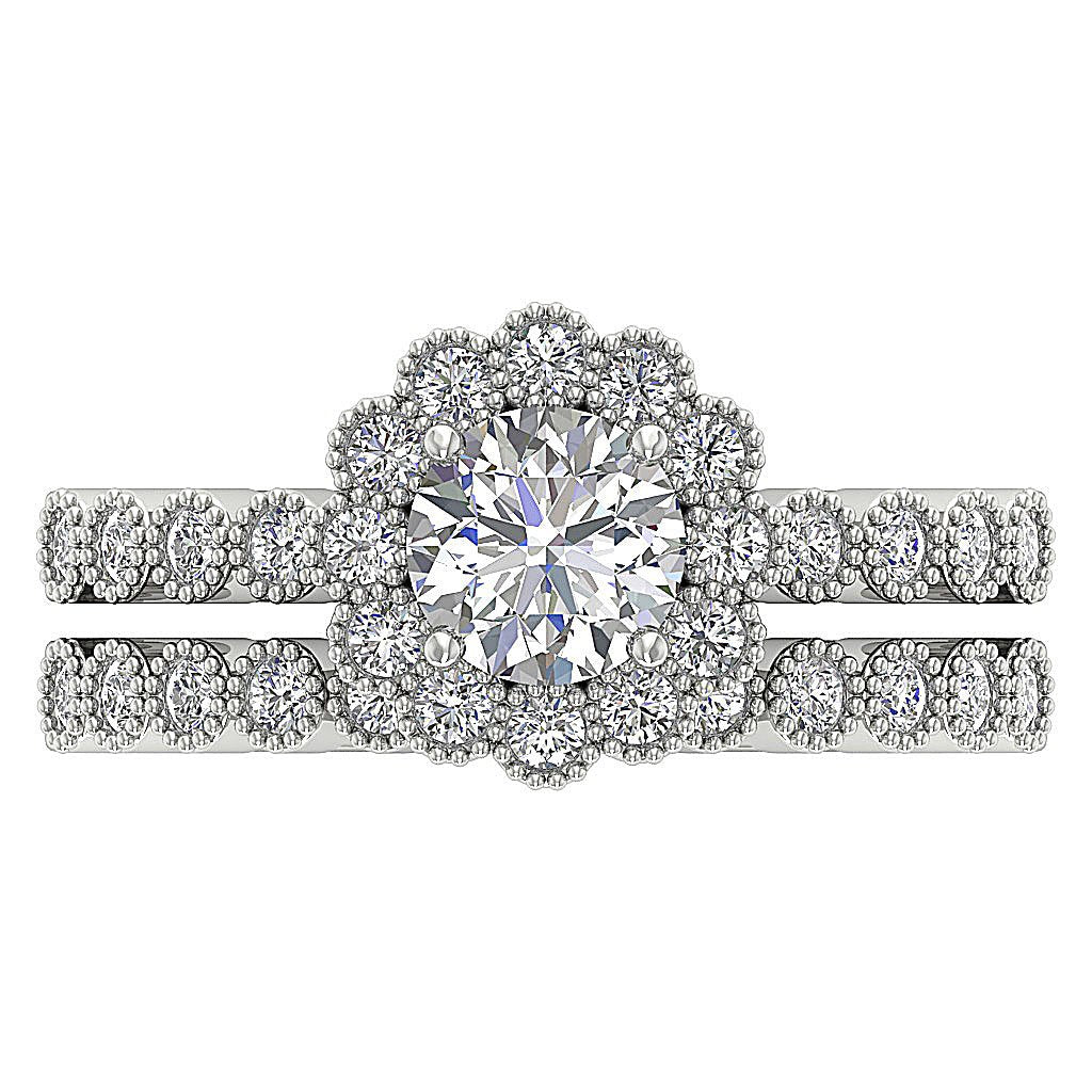 Matching Pomise Rings For Couples Round Cut Diamond I1 G 1.50 Ct Bezel Set 14K Gold