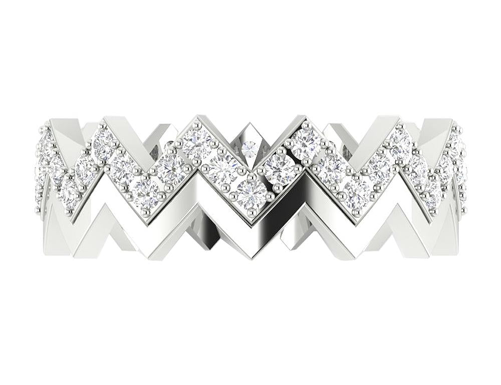 14k Solid Gold Designer Eternity Engagement Ring SI1 G 1.00ct Natural Diamond Prong Set