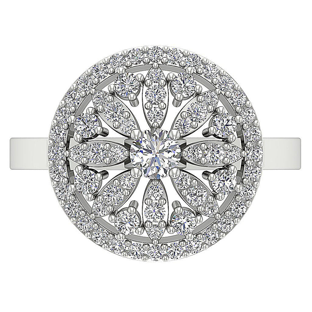 Prong Set 14k Yellow Gold Natural Diamond I1 G 1.15 Carat Right Hand Engagement Ring