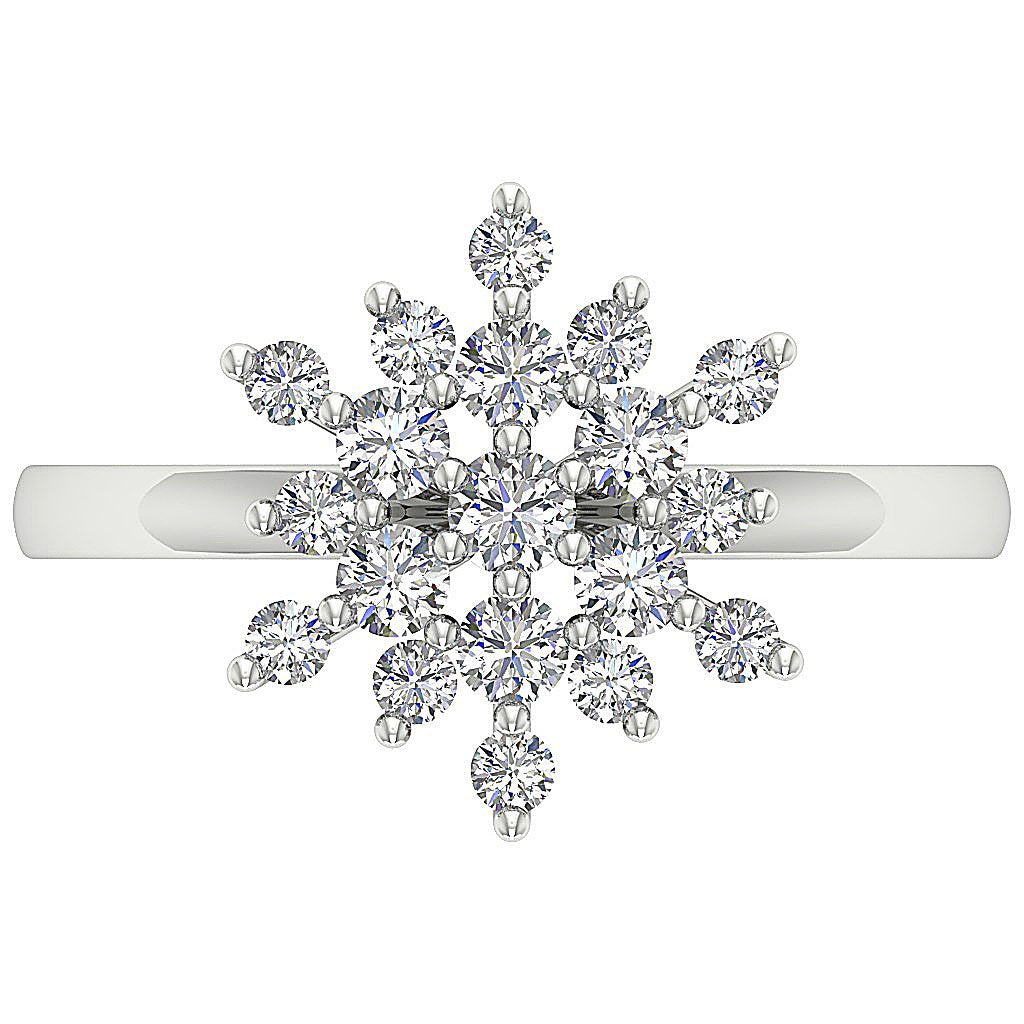 Genuine Diamond Designer Right Hand Wedding Ring SI1 G 0.85 Ct Prong Set 14k Solid Gold