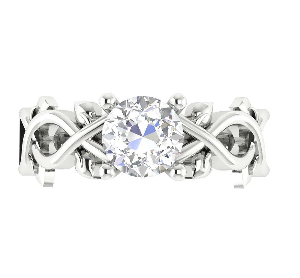 14K Solid Gold Solitaire Anniversary Ring Round Diamond I1 G 0.90 Carat Prong Set 7.30 MM