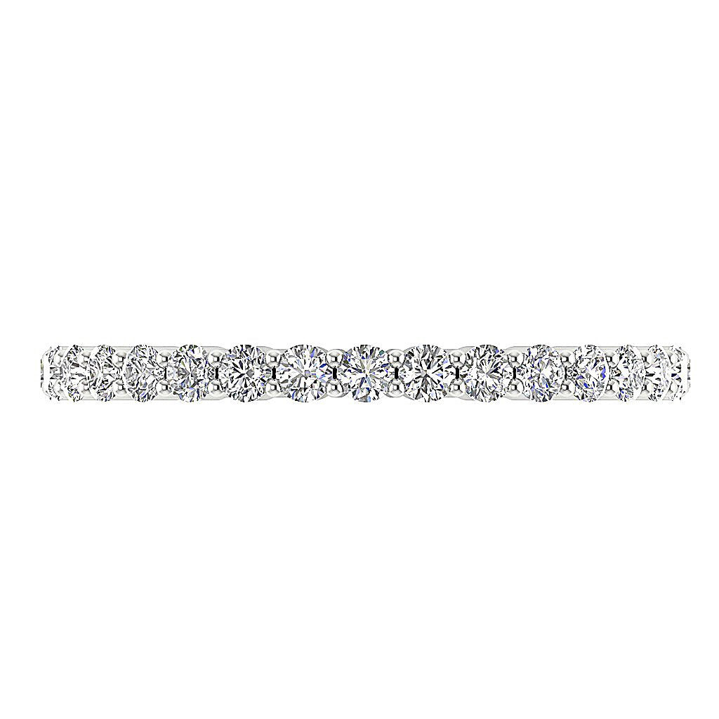Genuine Diamond Stackable Eternity Wedding Ring SI1 G 1.30 Ct 14k White Gold Prong Set