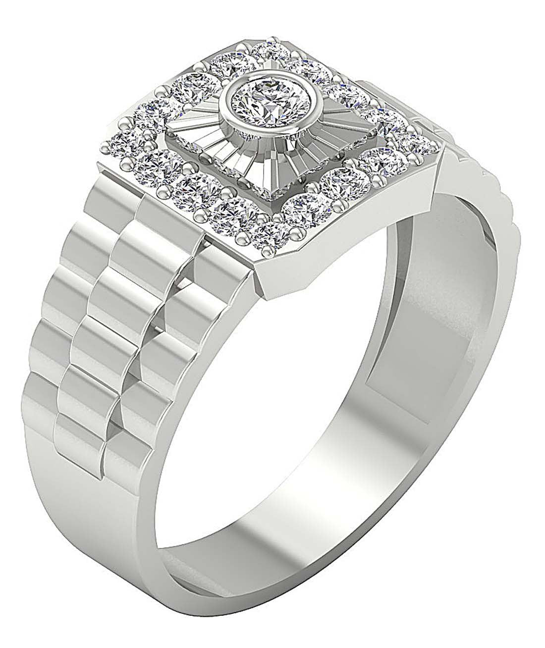 14k Yellow Gold SI1/I1 G 0.90 Ct Men Solitaire Anniversary Ring Round Diamond Bezel Set 11.85 MM