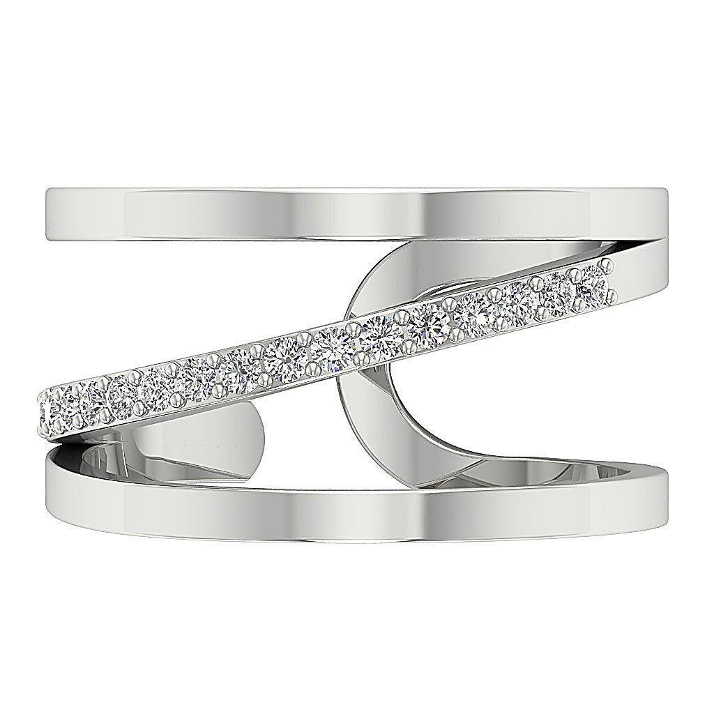 14k Rose Gold Designer Right Hand Wedding Ring Genuine Diamond SI1 G 0.25 Ct Prong Set