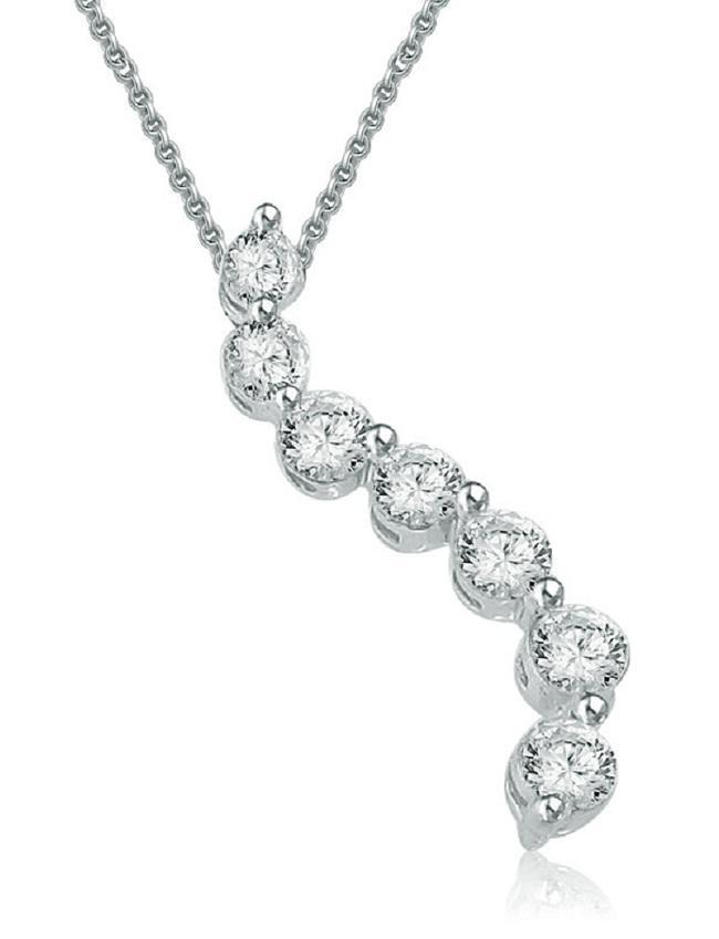 Journey Pendants VS1/SI1/I1 G 0.35 Ct Natural Diamonds 14k/18k White Yellow Rose Gold Pave Set