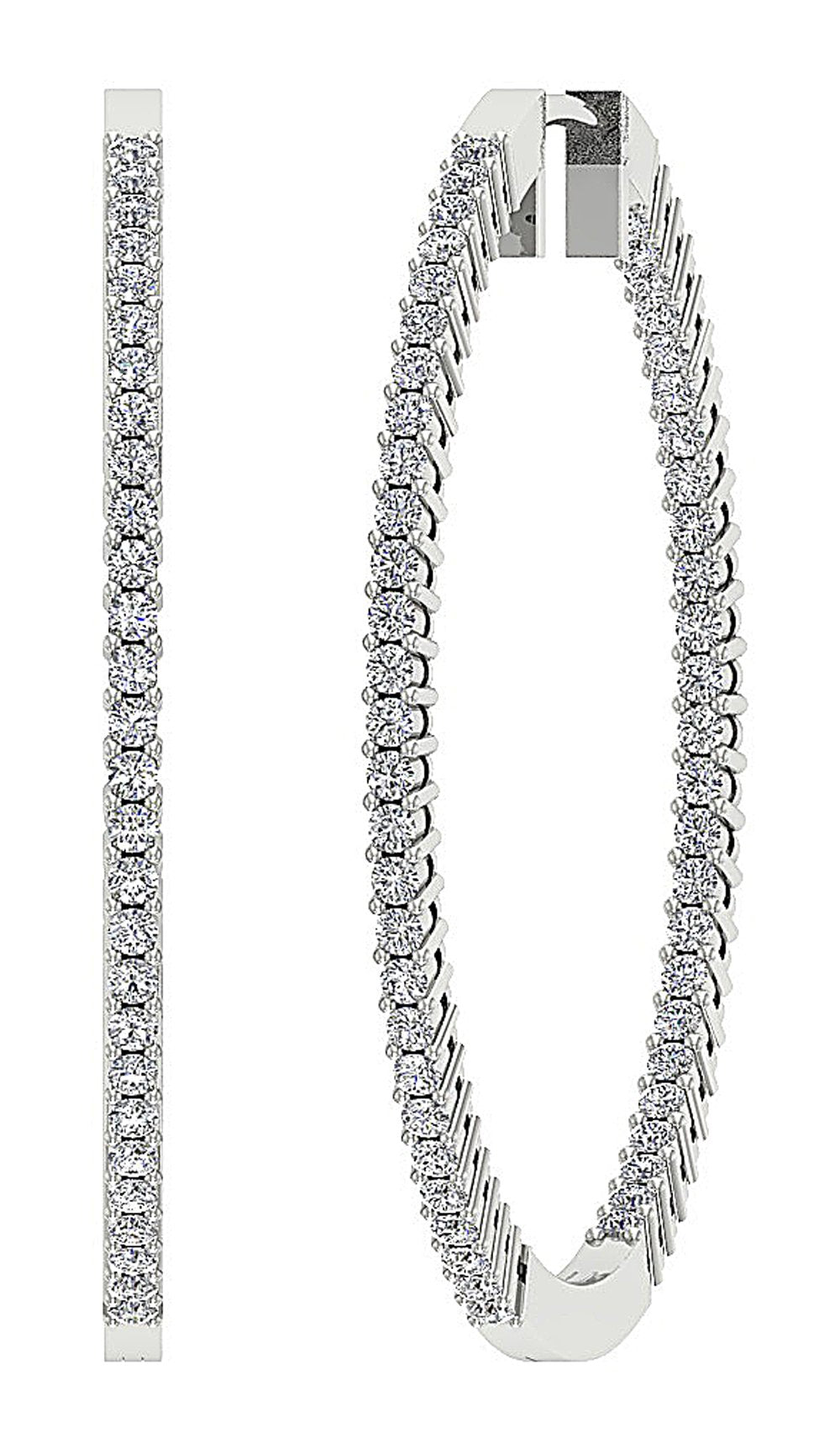 DesignerPaveSet14kWhiteGoldAnniversaryEarring