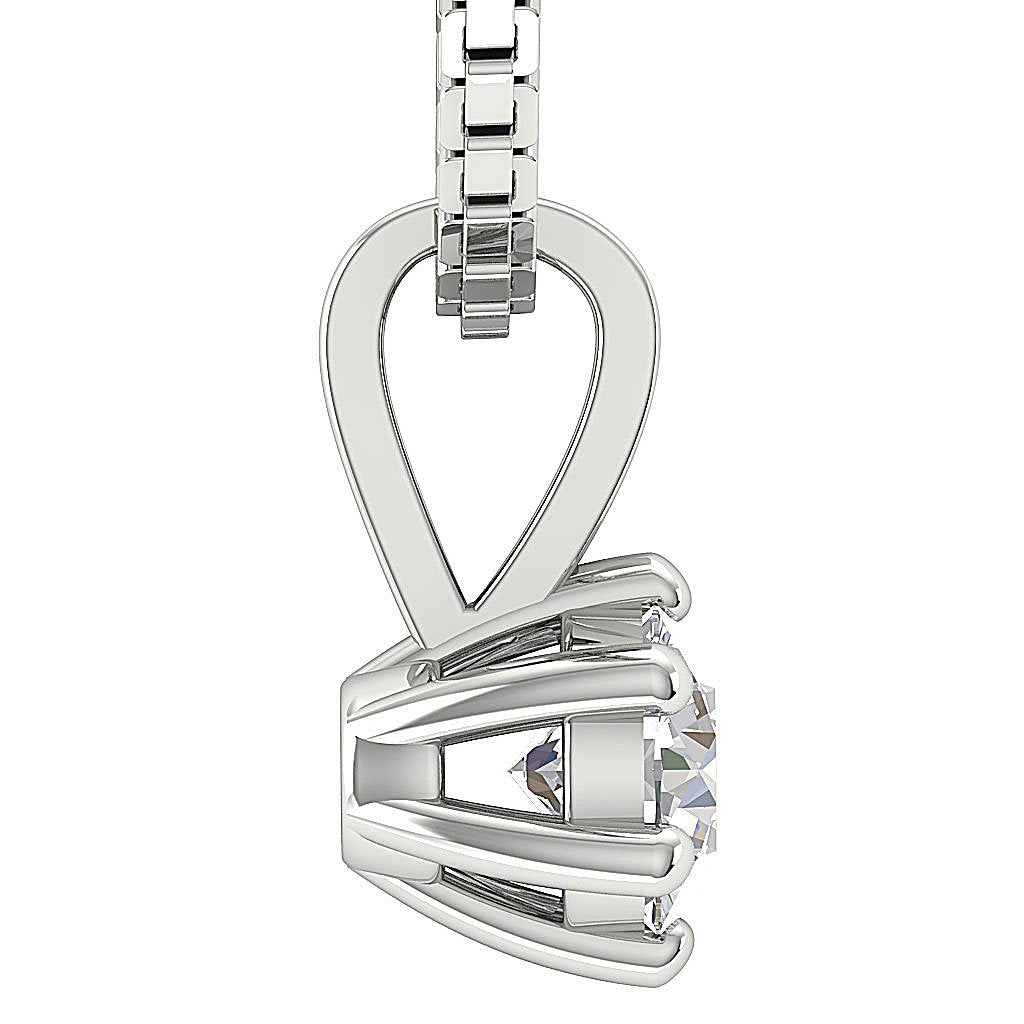 VS1/SI1/I1 0.25 Ct 14k/18k White Gold Solitaire Pendants Round Diamonds