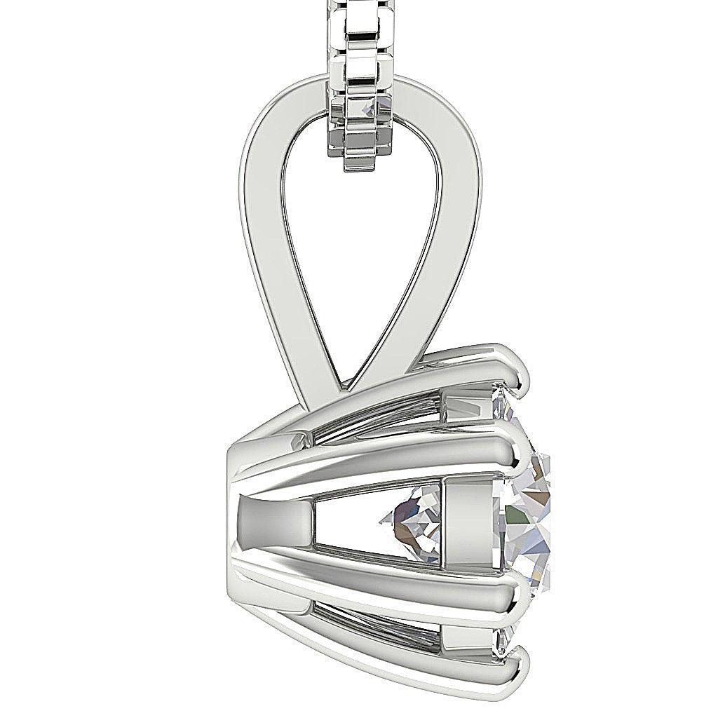 14k/18k White Yellow Rose Gold Solitaire Pendants VS1/SI1/I1 0.50 Ct Round Cut Diamonds Prong Set 5.00 MM