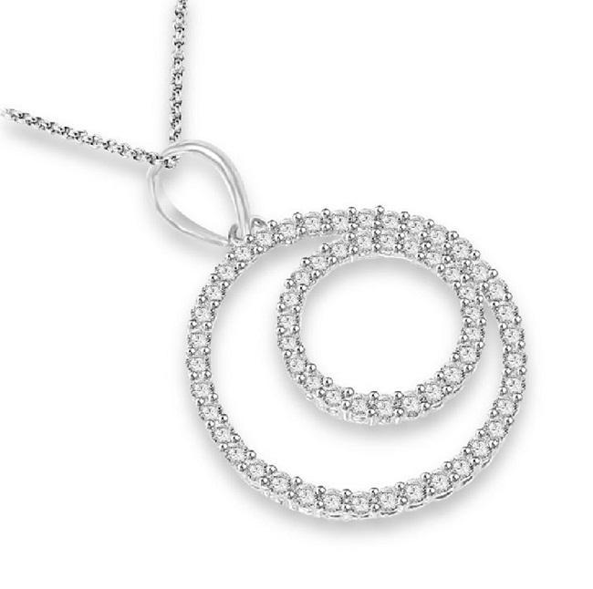 14k/18k Rose Gold Circle Of Love Anniversary Pendants Round Diamond I1/SI1 G 0.70 Ct Prong Set
