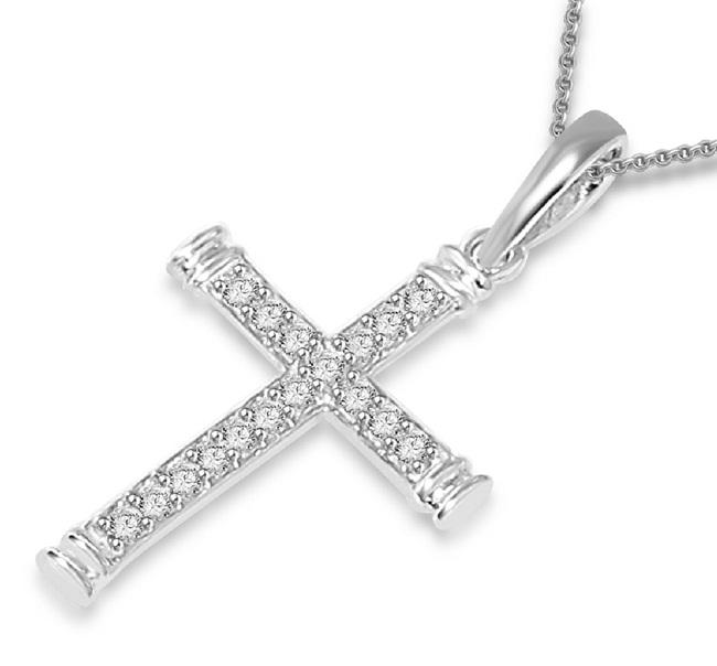 I1/SI1 G 0.25 Ct Cross Engagement Pendants Natural Diamond 14k/18k Yellow Gold Prong Set