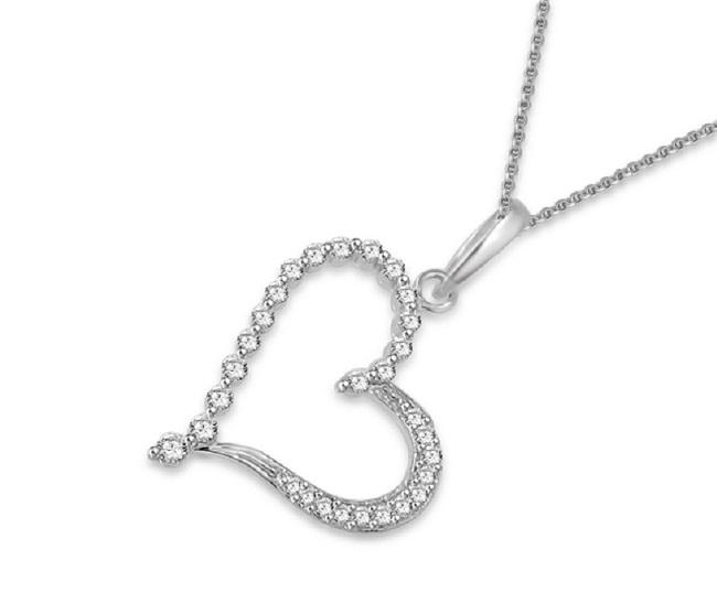 Heart Pendants Round Cut Diamond 14k/18k White Yellow Rose Gold SI1/I1 G 0.40 Carat