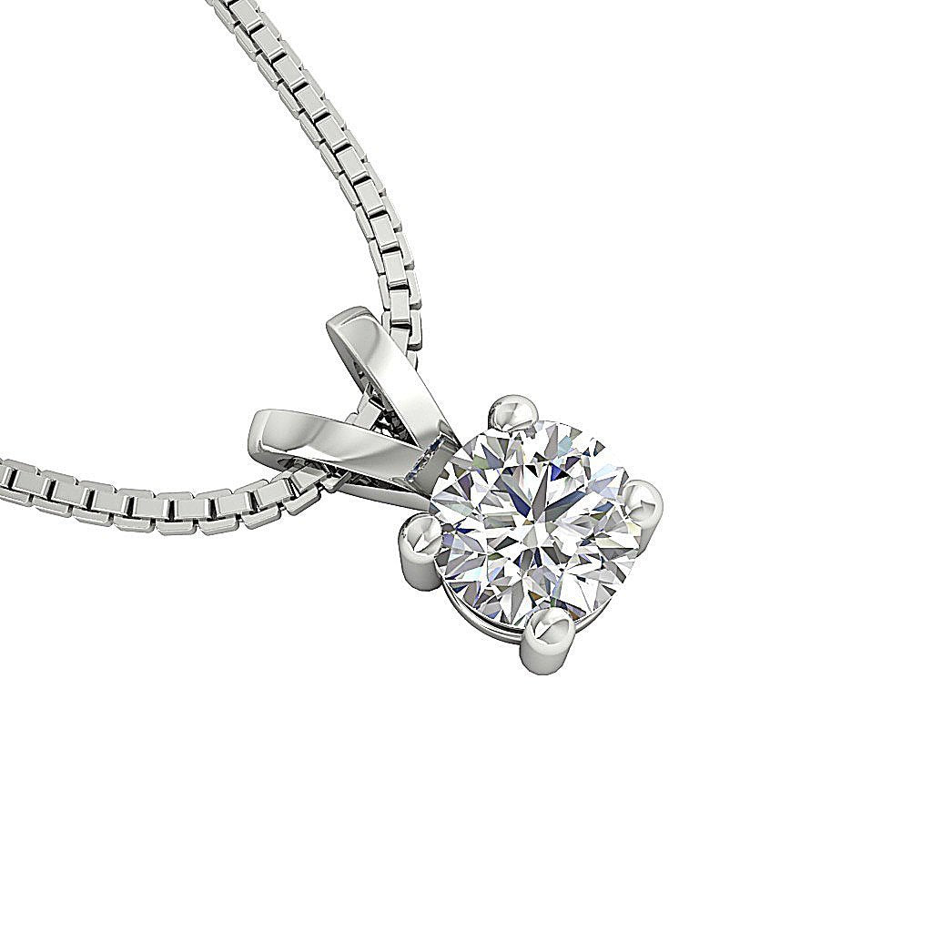 Solitaire Pendants 14k/18k Solid Gold VS1/SI1/I1 0.25 Ct Natural Diamonds Width 4.00 MM