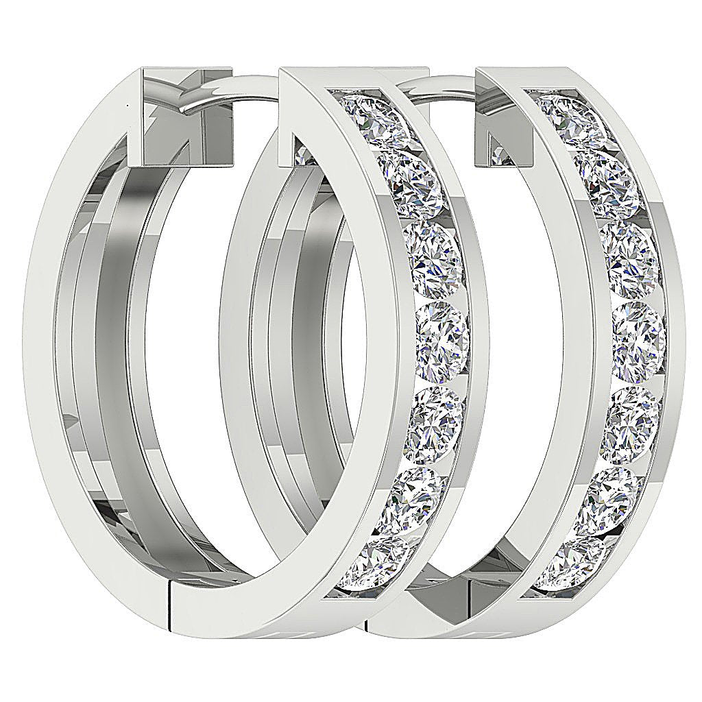 Designer Natural Cut Diamond White Gold Earring
