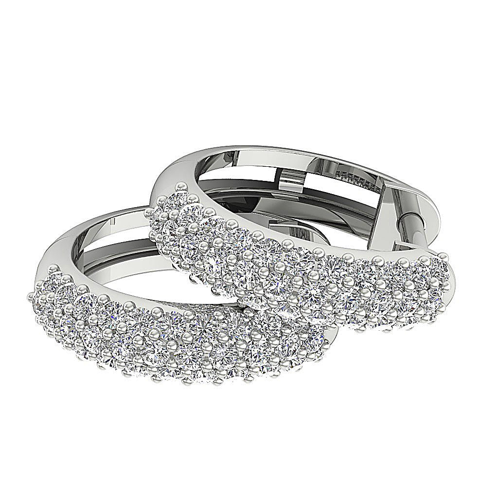 DesignerRoundCutDiamond14kSolidGoldEarring