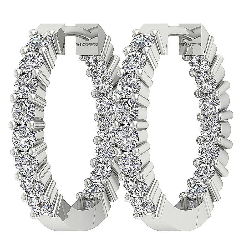 DesignerRoundCutDiamond14kWhiteGoldEarring