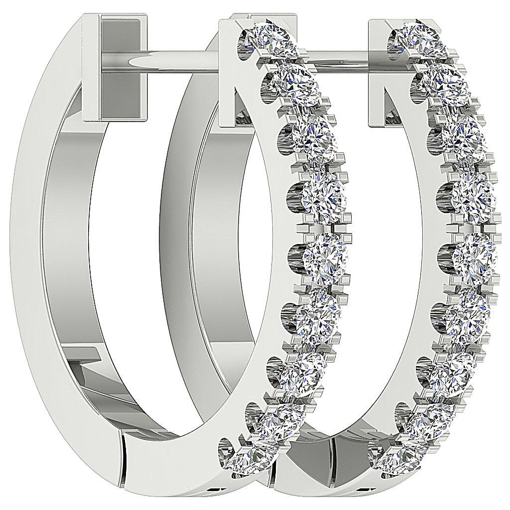 Designer Round Cut Diamond 14k White Gold Earring