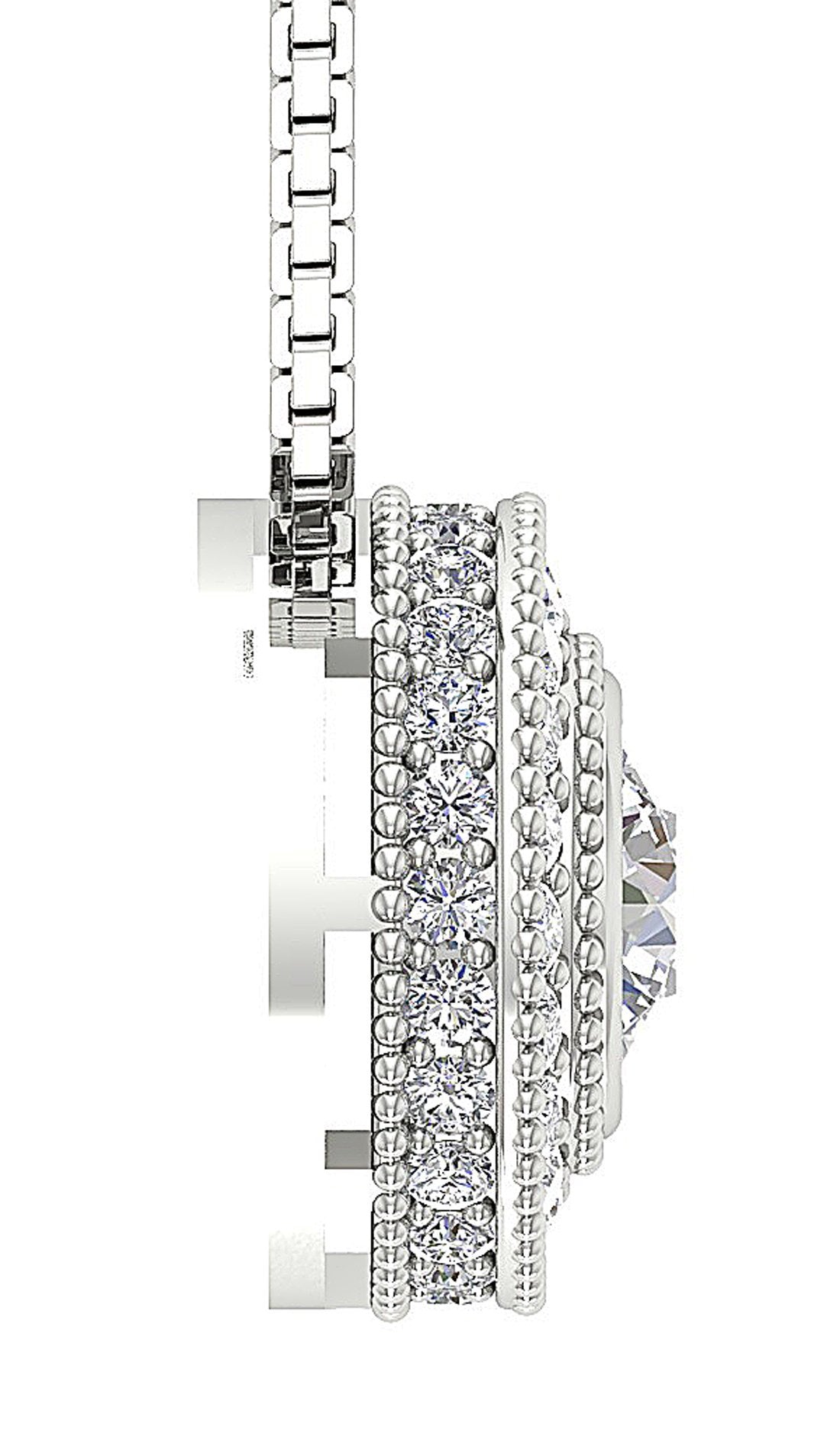 Halo Cluster Pendants Round Diamond Prong Bezel Set 14k/18k Solid White Gold I1/SI1 G 1.00 Carat