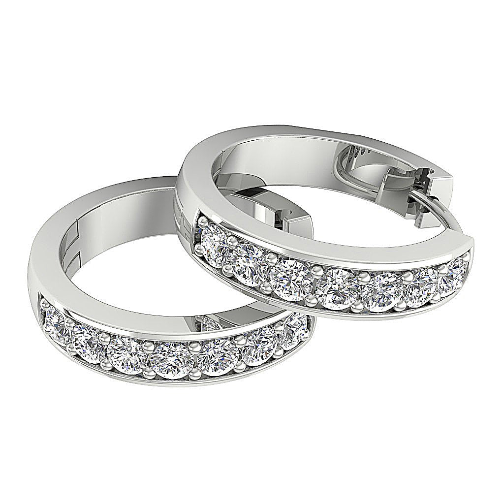 DesignerRoundDiamondWhiteGoldEarringPaveSet