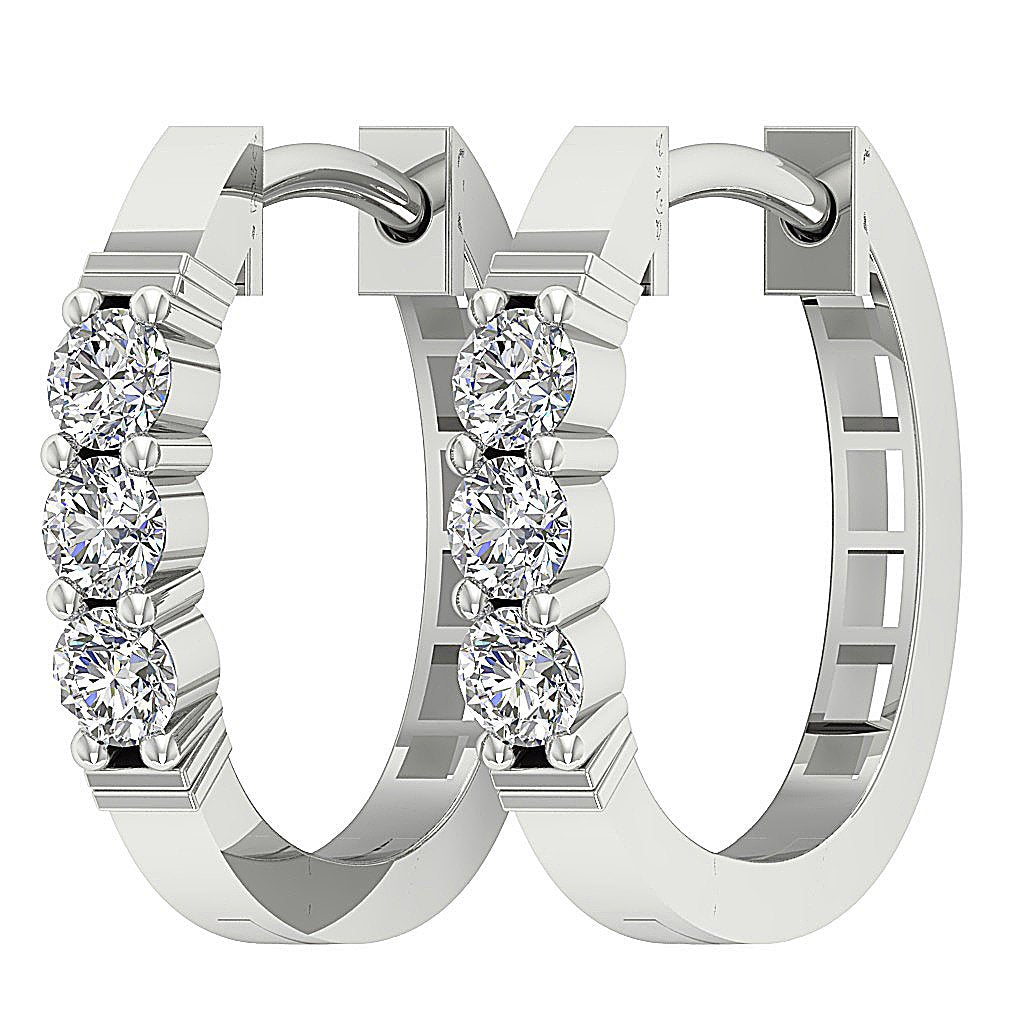 DesignerSmallHoops14kWhiteGoldEngagementEarring
