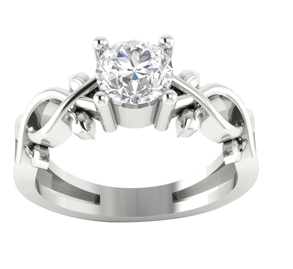 14K Solid Gold Solitaire Anniversary Ring Round Diamond I1 G 0.90 Carat Prong Set 7.30 MM