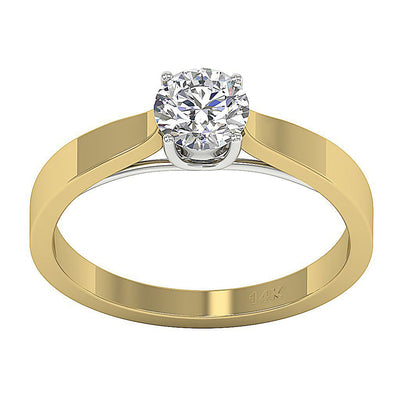 I1 G 0.60 Ct Round Diamond Designer Solitaire Anniversary Ring 14K Rose Gold Prong Set