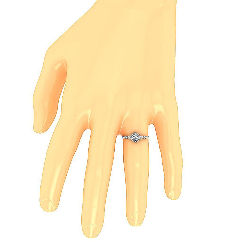 Accent Halo Solitaire Engagement Ring Natural Diamond I1 G 1.50 Ct 14k Yellow Gold Prong Set