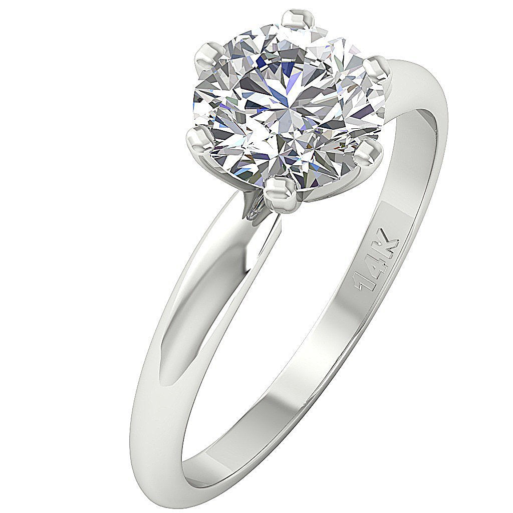 I1 G 1.90 Ct Designer Solitaire Wedding Ring Genuine Diamond 14K Rose Gold Prong Set