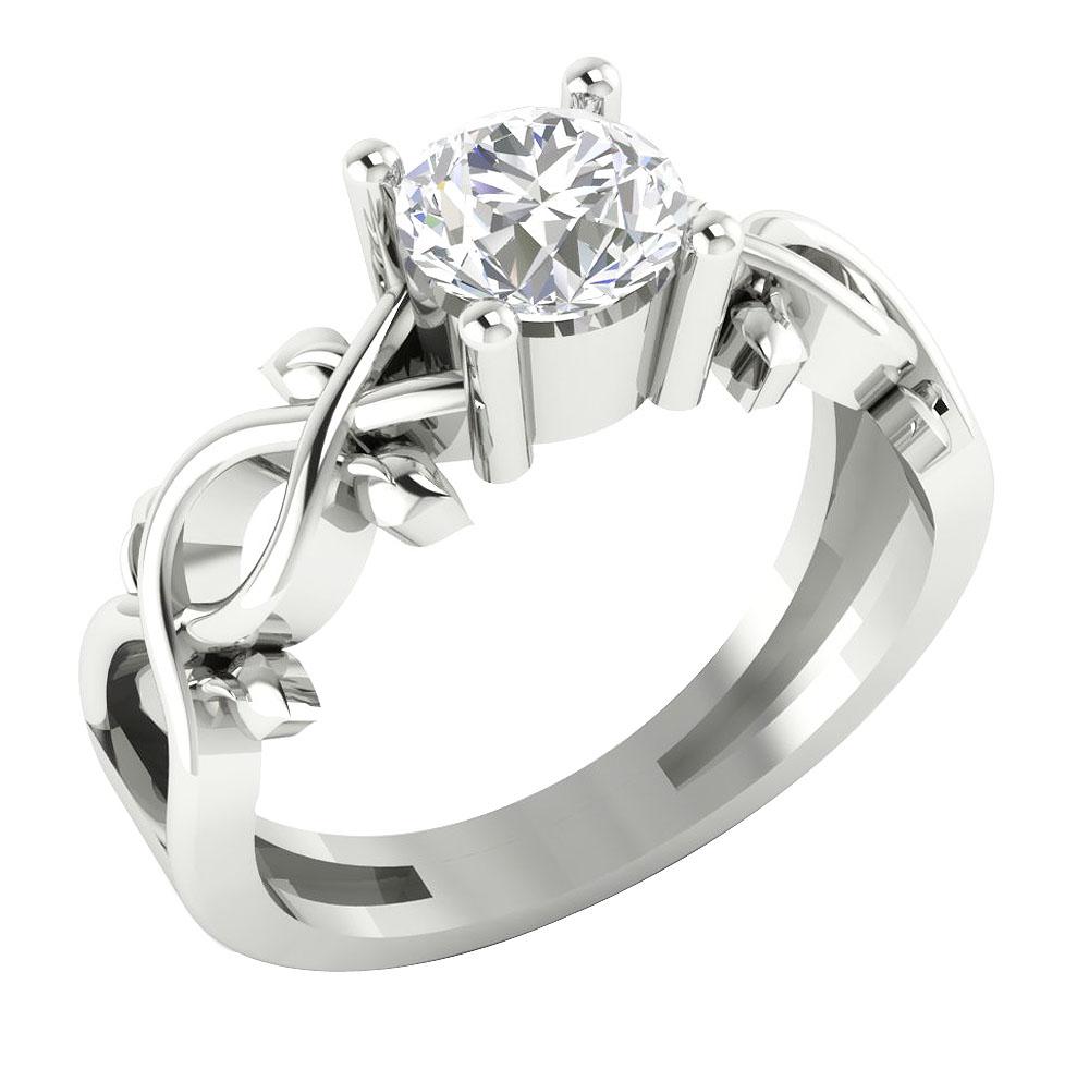 14K Solid Gold Solitaire Anniversary Ring Round Diamond I1 G 0.90 Carat Prong Set 7.30 MM