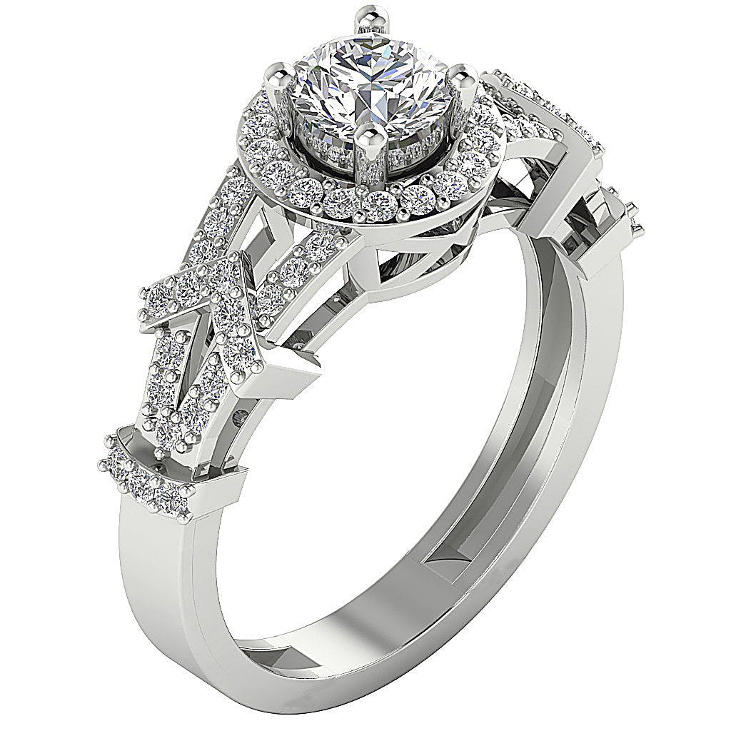 Prong Set Solitaire Engagement Ring Natural Diamond SI1 G 1.15 Ct 14k White Yellow Rose Gold