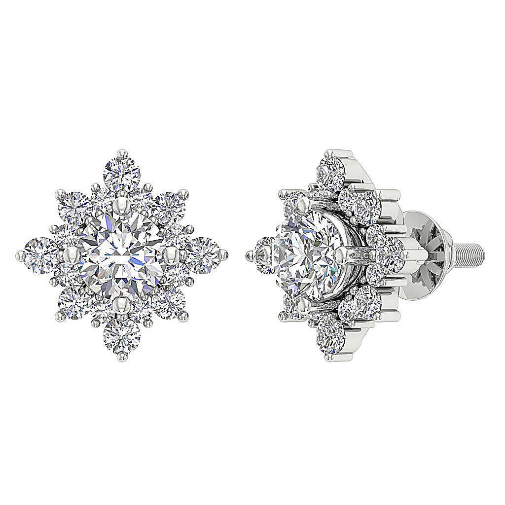 SI1/I1 G 1.80 Ct Solitaire Studs Anniversary Earrings Round Diamond 14k/18k Yellow Gold Prong Set