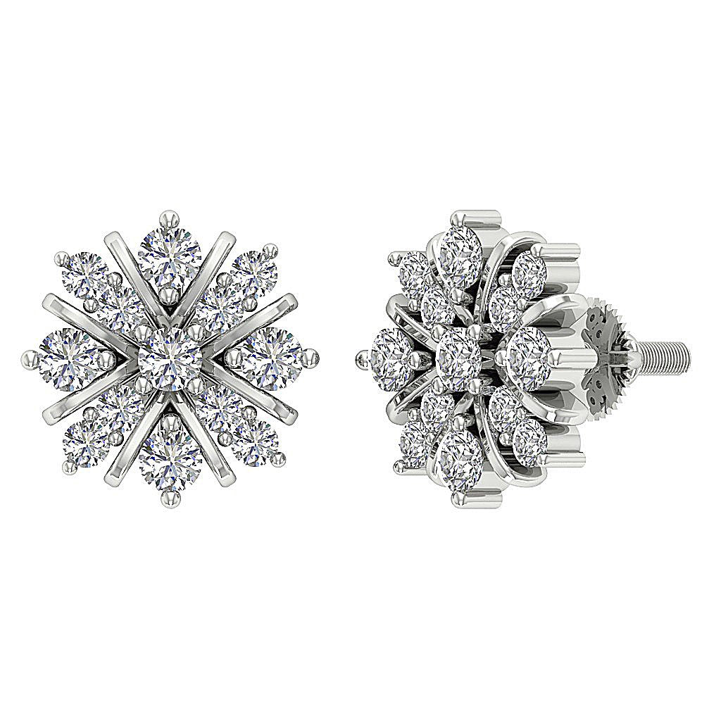 14k/18k Rose Gold Solitaire Studs Wedding Earrings Genuine Diamond VVS1/VS1/SI1/I1 0.65 Ct Prong Set