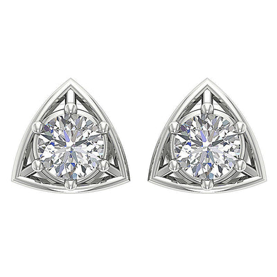 Prong Set Solitaire Studs Anniversary Earrings Round Diamond SI1/I1 G 0.55 Ct 14k/18k White Yellow Rose Gold