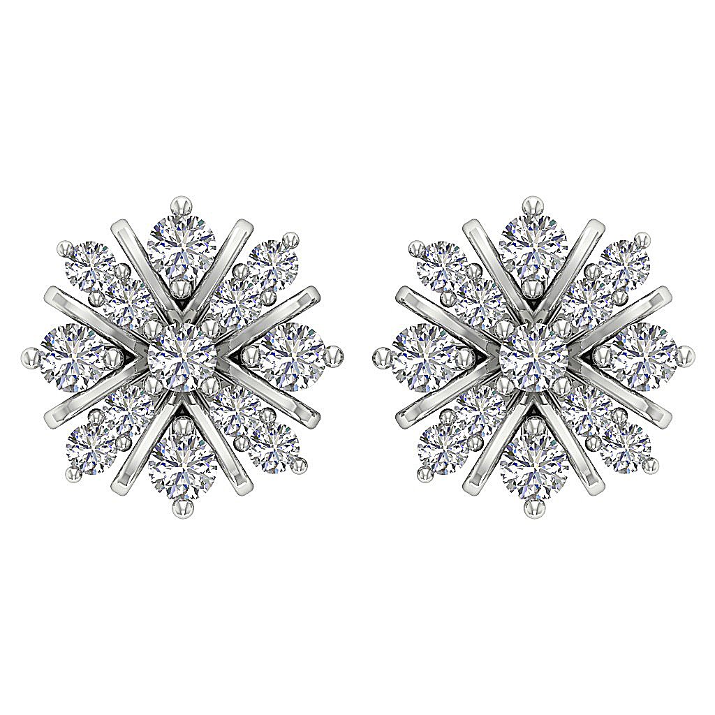 14k/18k Rose Gold Solitaire Studs Wedding Earrings Genuine Diamond VVS1/VS1/SI1/I1 0.65 Ct Prong Set