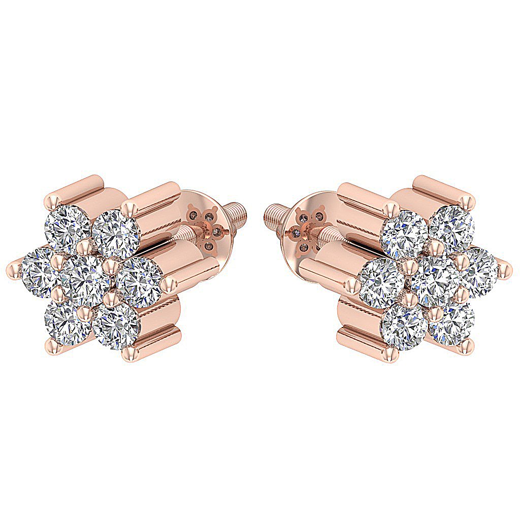 14k/18k White Yellow Rose Gold Solitaire Studs Engagement Earrings Natural Diamond VVS1/VS1/SI1/I1 0.25 Ct Prong Set