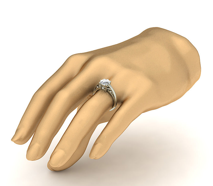 Big Solitaire Round Cut Diamond Engagement Ring I1 G 1.60 Carat 14K Solid Gold
