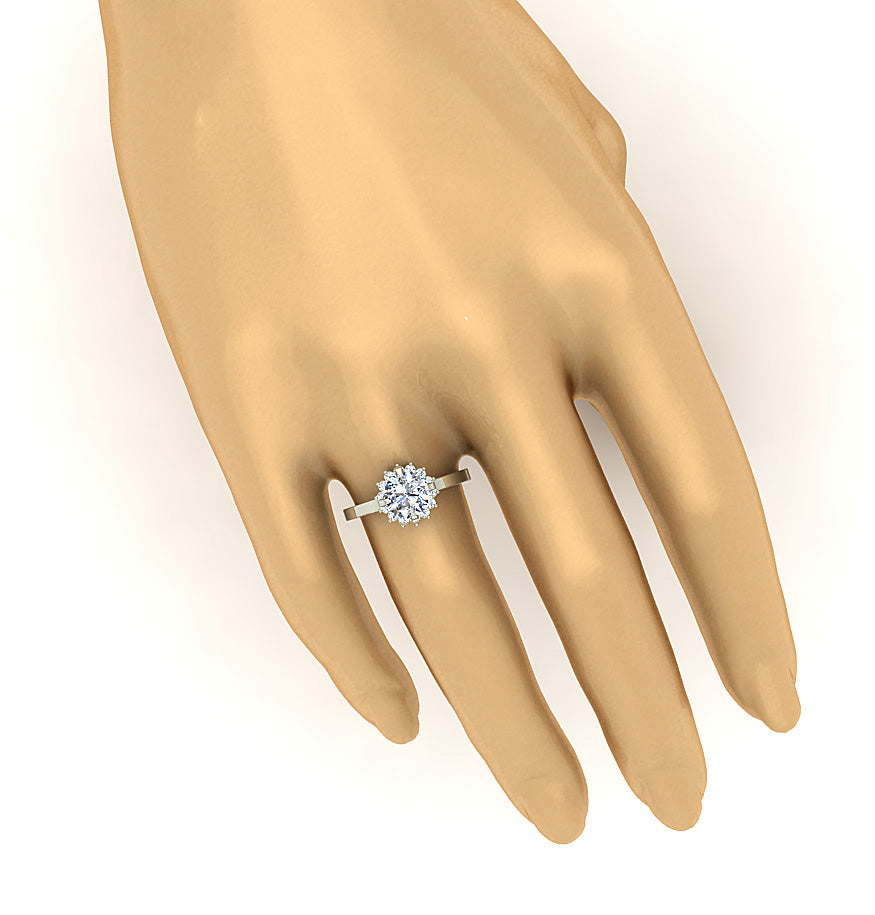 Designer Big Solitaire Engagement Ring I1 G 1.80 Carat Round Cut Diamond 14K Rose Gold