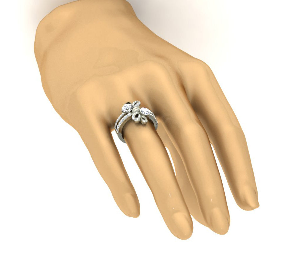 14K Gold Forever Us Two Stone Wedding Ring For Women SI1 G 1.90 Carat Natural Diamond