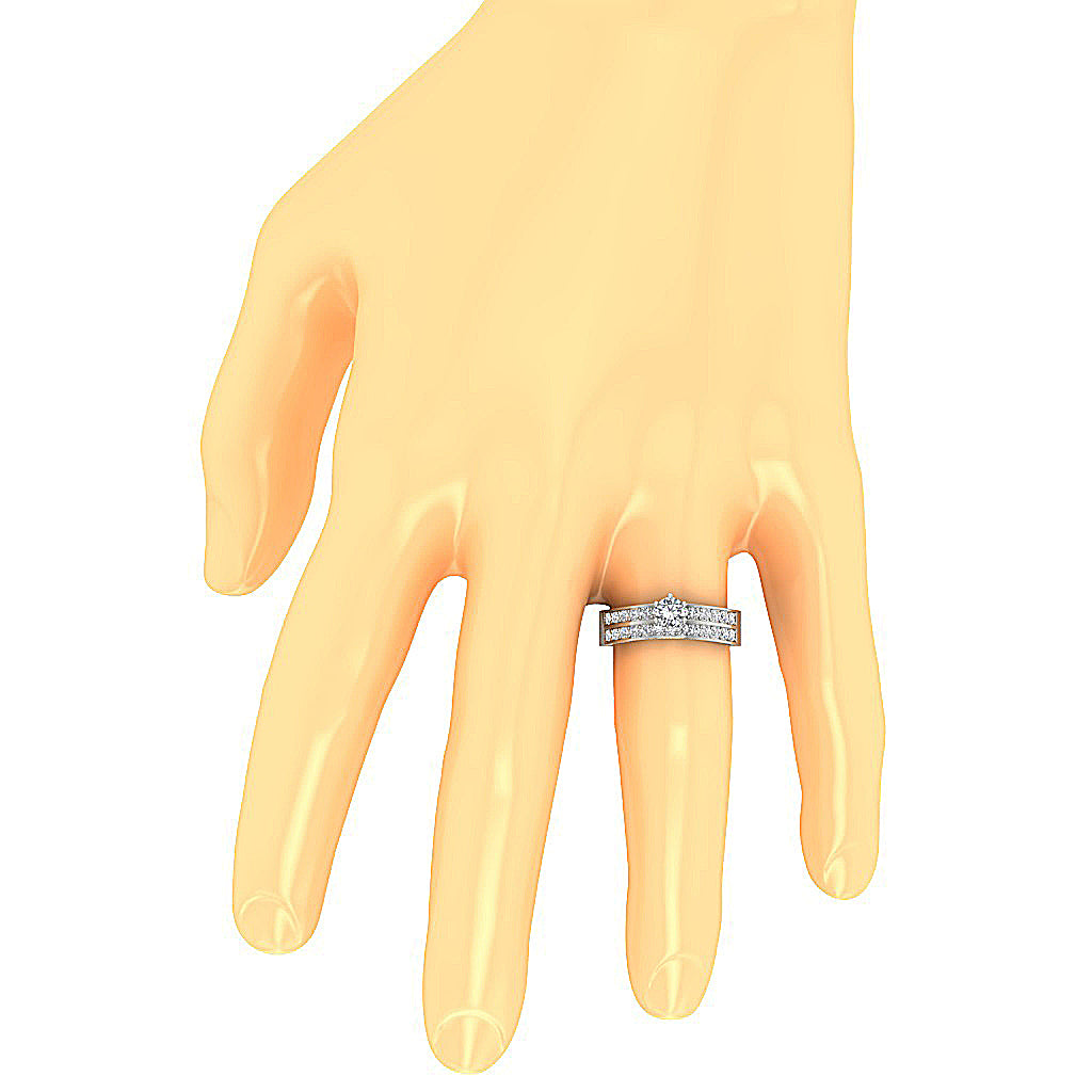 DesignerWeddingRingGenuineDiamondonFinger