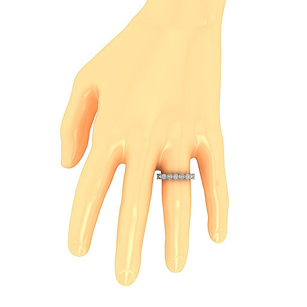 Wedding 14K Solid Gold Milgrain Prong Set Ring SI1 G 0.50 Ct Genuine Diamond 3.45MM
