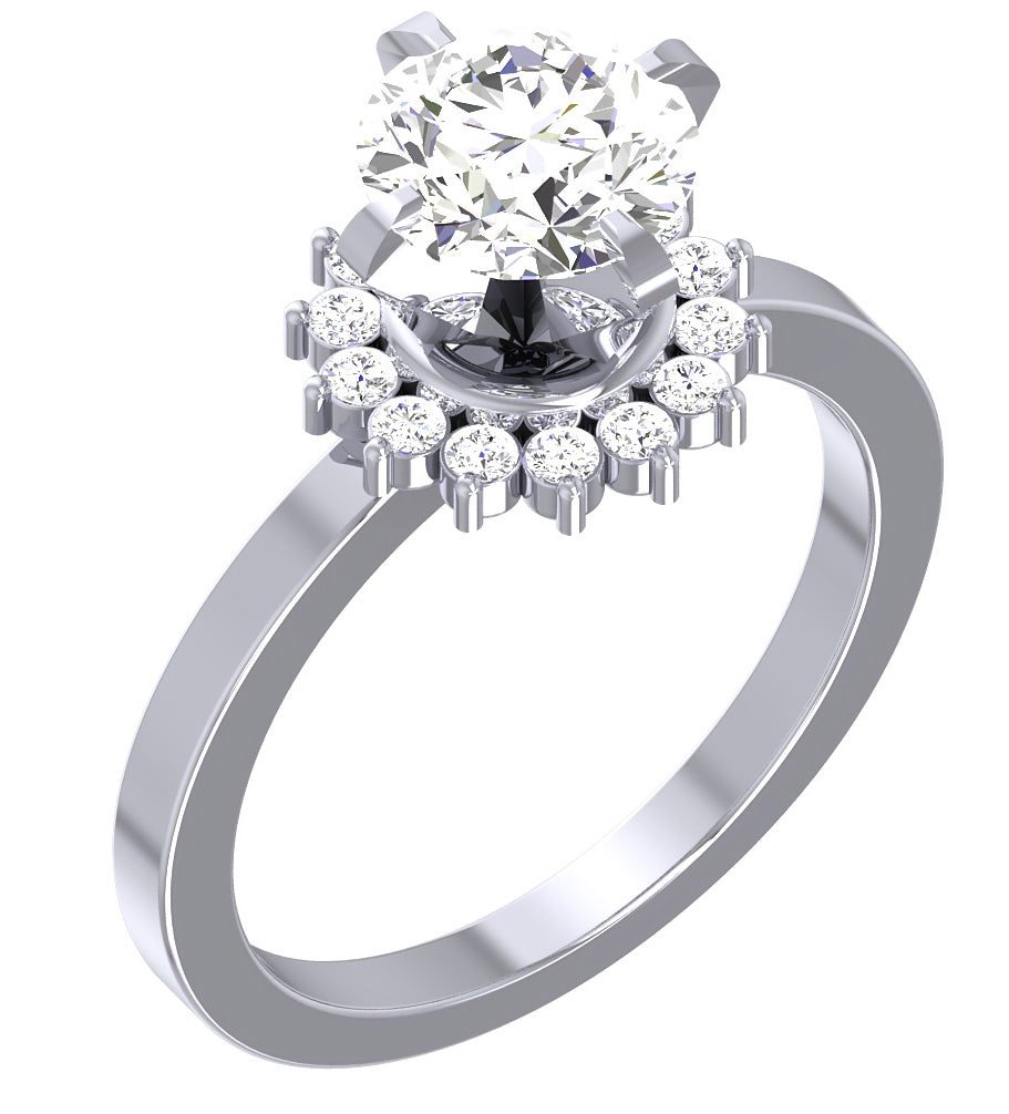 Designer Big Solitaire Engagement Ring I1 G 1.80 Carat Round Cut Diamond 14K Rose Gold
