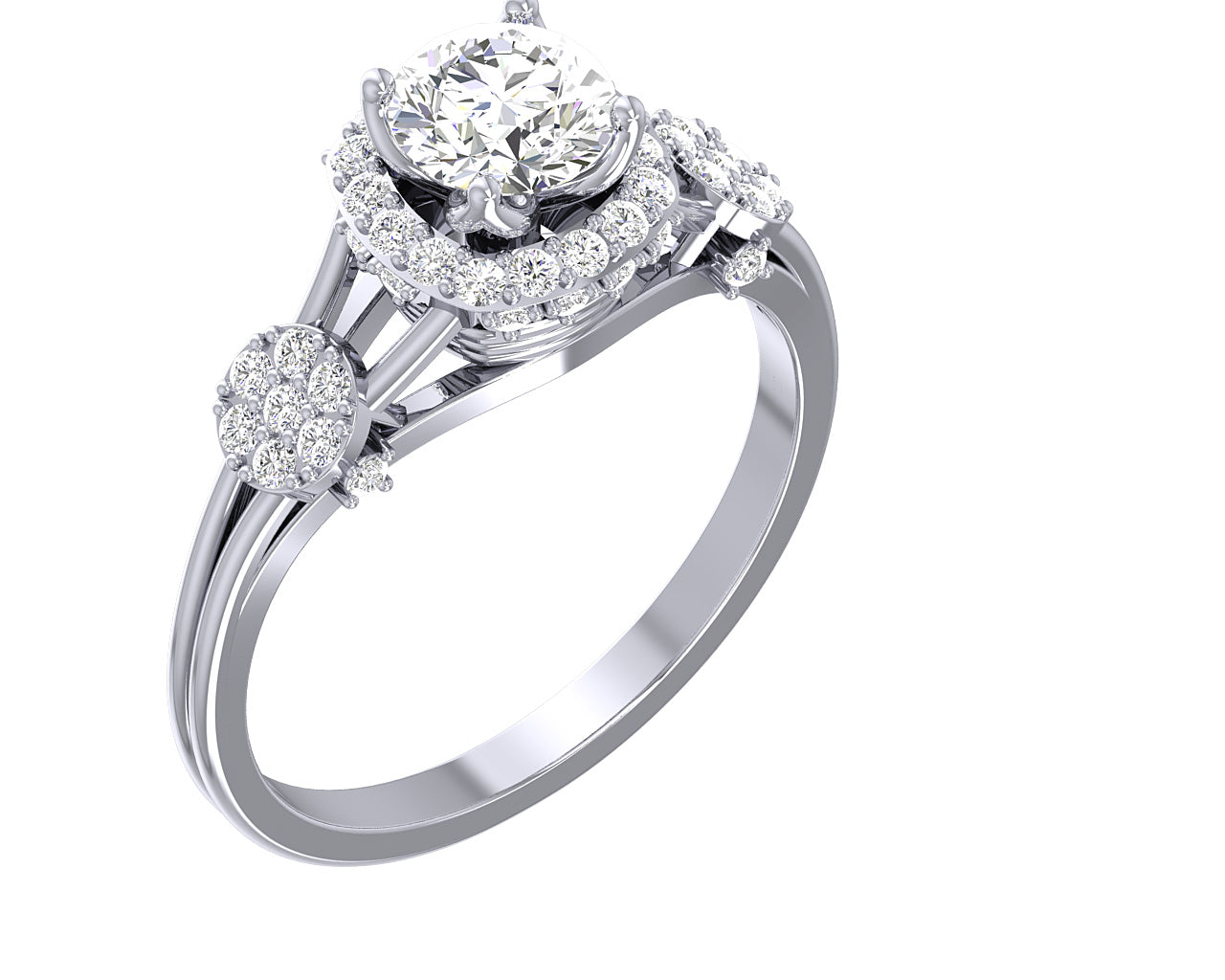 SI1 G 1.10 Carat Natural Diamond 14K White Yellow Rose Gold Designer Solitaire Cushion Halo Engagement Ring
