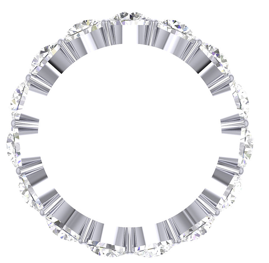 Round Cut Diamond Eternity Band Prong Set I1 G 4.00 Carat 14K Solid White Gold