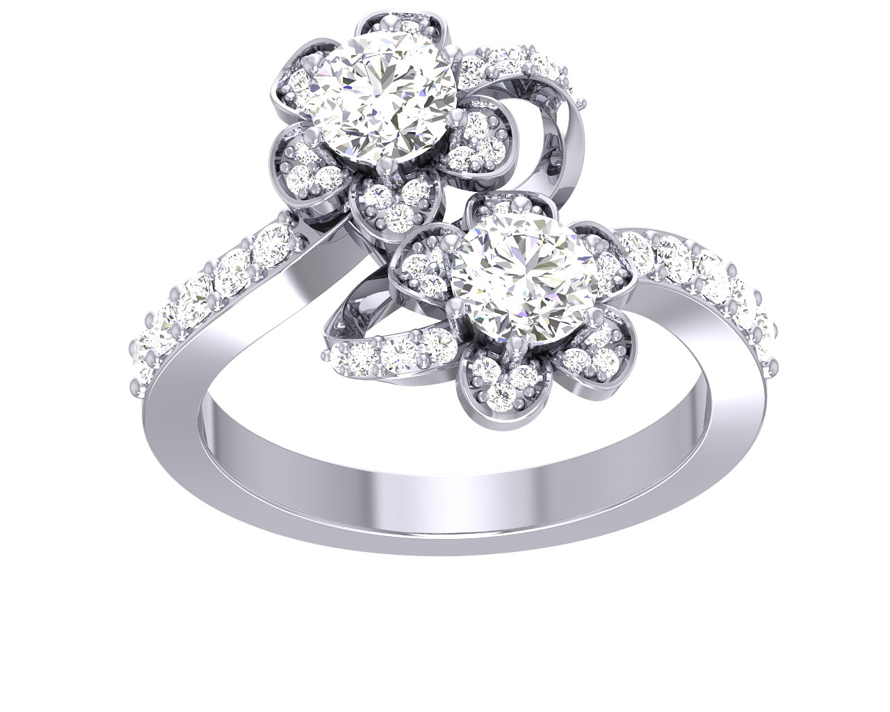 Forever Us Two Stone Diamond Engagement Ring For Women SI1 G 1.50 Carat 14K Solid Gold