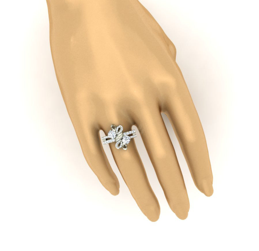 14K Gold Forever Us Two Stone Wedding Ring For Women SI1 G 1.90 Carat Natural Diamond