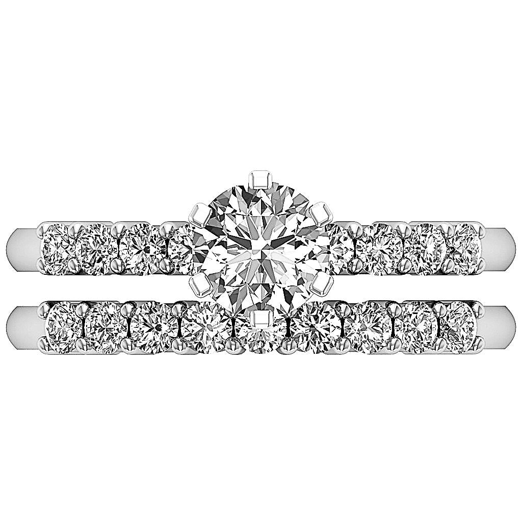 DiamondWeddingRing14kGoldBridalRingSet