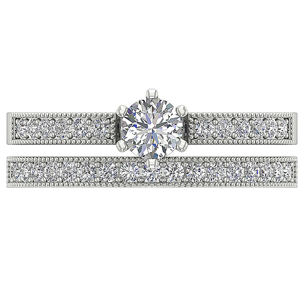 DiamondRing14kSolidGoldBridalRingSet